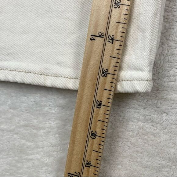 Abercrombie High Rise 90s Relaxed Jeans Sz 29 Short Petite Ivory Denim Pleated - Picture 9 of 13